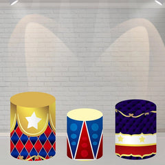 Lofaris Lovely Circus Themed Backdrop Cake Table Cover Kit