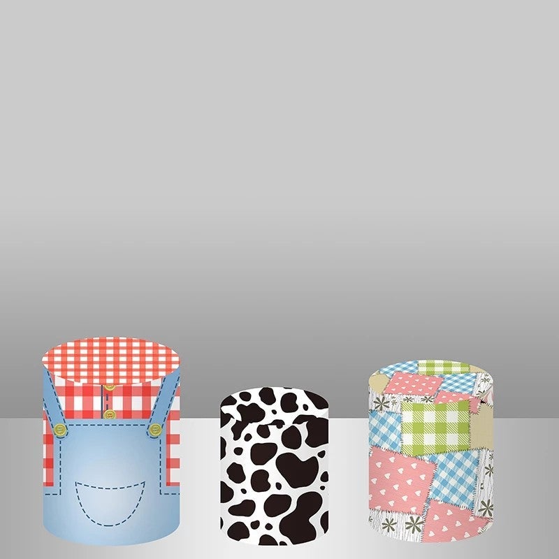 Lofaris Lovely Cow Boy Themed Backdrop Cake Table Cover Kit