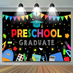 Lofaris Lovely Flag And Star Preschool Graduation Backdrop