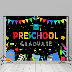 Lofaris Lovely Flag And Star Preschool Graduation Backdrop