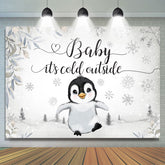 Lofaris Lovely Pigeon Walking On The Snow Baby Shower Backdrop
