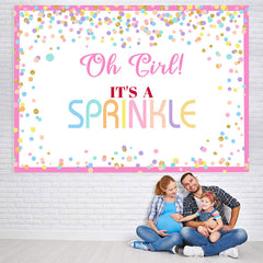 Lofaris Lovely Pink And Glitter Dot Simple Baby Shower Backdrop