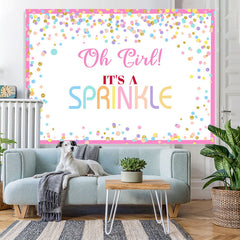 Lofaris Lovely Pink And Glitter Dot Simple Baby Shower Backdrop