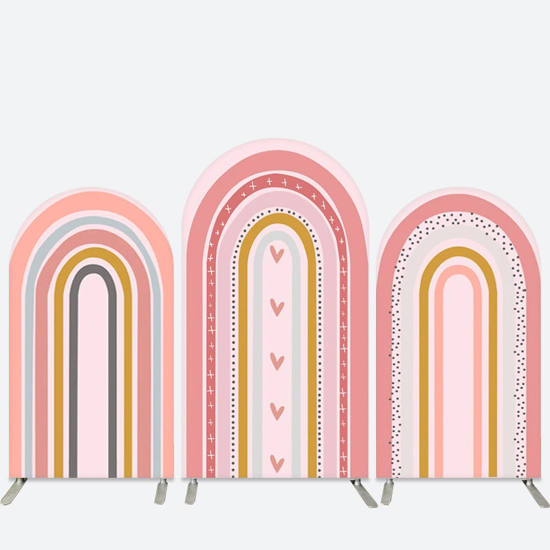 Lofaris Lovely Rainbow Heart Birthday Party Arch Backdrop Kit