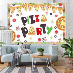 Lofaris Lovely Tomato Pizza Party Themed Birthday Backdrop