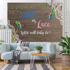 Lofaris Lures Or Lace Wooden Plants Backdrop For Baby Shower