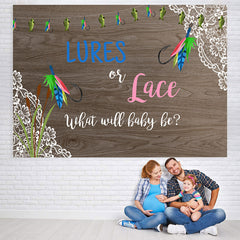 Lofaris Lures Or Lace Wooden Plants Backdrop For Baby Shower
