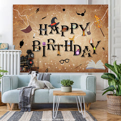 Lofaris Magic Academy Train Happy Birthday Backdrop For Kid
