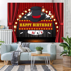 Lofaris Magical Card Dove Stage Theme Happy Birthday Backdrop