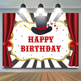 Lofaris Magical Cards Curtain Themed Happy Birthday Backdrop