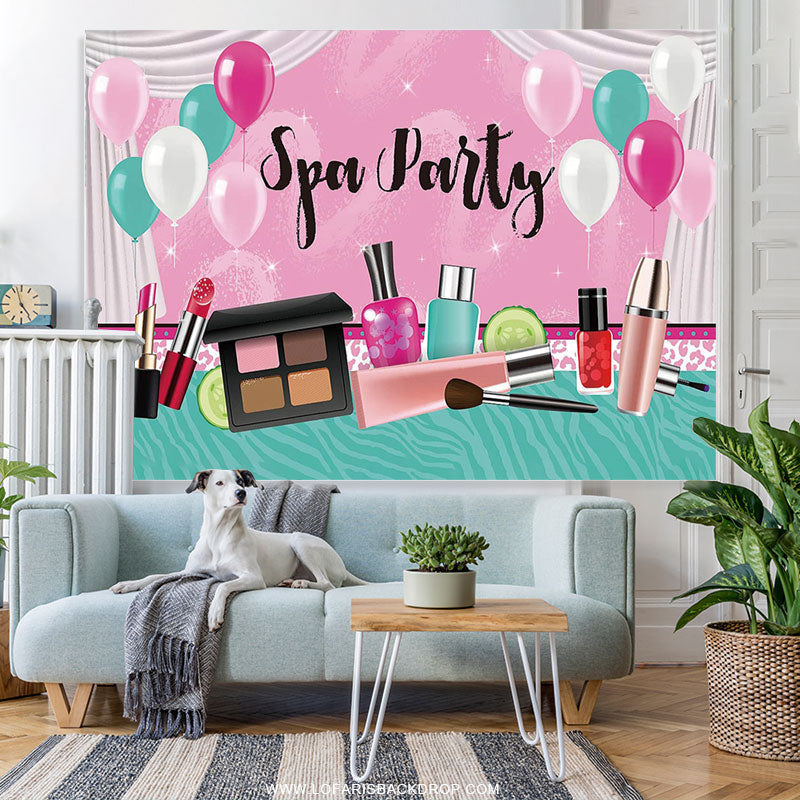 Lofaris Makeup Spa Party Sweet Pink Backdrop Decor For Girls