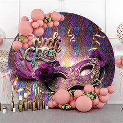 Glitter Gold Blue Class 2023 Graduation Round Backdrop