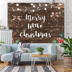 Lofaris Marry Little Christmas Dark Wood Backdrop