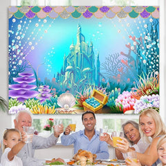 Lofaris Mermaid Castle Happy Birthday Party Photo Backdrop