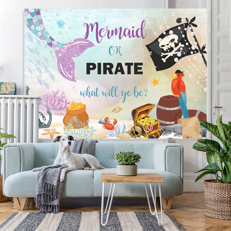 Lofaris Mermaid or Pirate Baby Shower Photoshoot backgruond