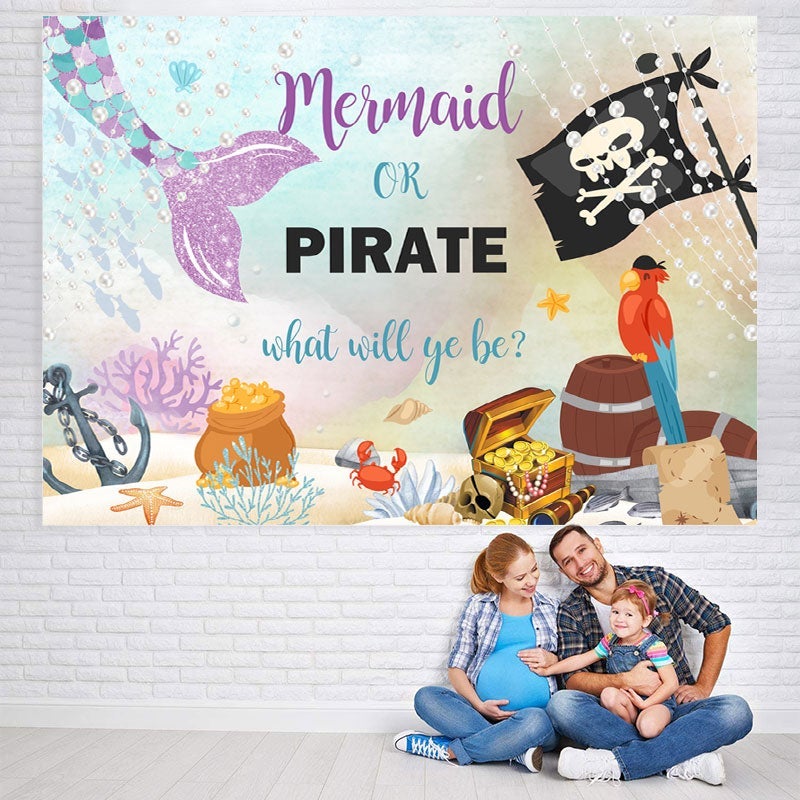 Lofaris Mermaid or Pirate Baby Shower Photoshoot backgruond