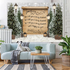 Lofaris Merry Christmas Lights Tree Snow Bokeh Backdrop for Party