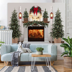 Lofaris Merry Christmas Tree Fireplace Light Scene Photo Backdrop