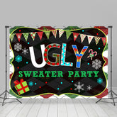 Lofaris Merry Christmas Ugly Sweater Party Holiday Backdrop