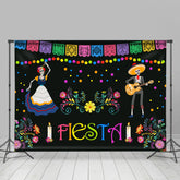 Lofaris Mexican Fiesta Dancing Flowers Happy Holiday Backdrop