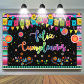 Lofaris Mexican Fiesta Flower Happy Birthday Backdrop