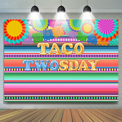 Lofaris Mexican Taco Twosday Fiesta Theme Birthday Backdrop