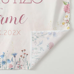 Lofaris Girl Mi Bautizo Pink Little Flower Baptism Backdrop For Deco
