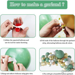 Lofaris Mint Green 117 Pack Balloon Arch Kit | DIY Party Decorations - White | Gold