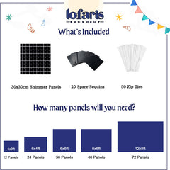 Lofaris Mirror Black Shimmer Wall Panels | Wedding Event Party Decorations