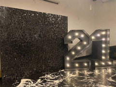 Lofaris Mirror Black Shimmer Wall Panels | Wedding Event Party Decorations