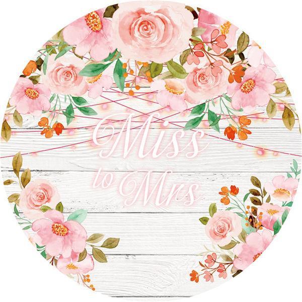 Lofaris Folral Wooden Simple Round Backdrop For Bridal Shower