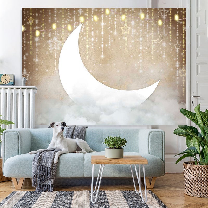 Lofaris Star Moon Clouds Party Baby Shower Backdrop