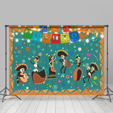 Lofaris Muertos Dancing Skeletons Mexican Fiesta Backdrop