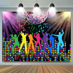 Lofaris Musical And Colorful Dot At Night Themed Dance Backdrop