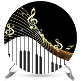 Lofaris Musical Notes Piano Theme Happy Birthday Round Backdrop