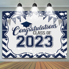 Lofaris Navy Blue Congratulations Class Of 2023 Backdrop