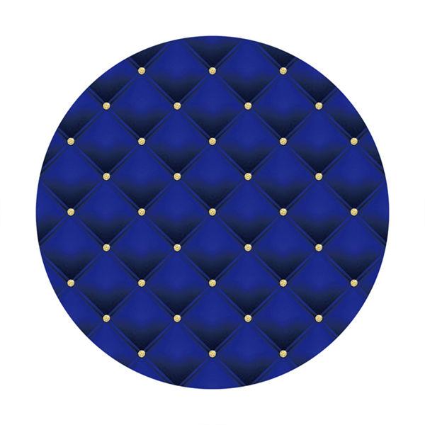 Lofaris Navy Blue Gold Dot Circle Happy Birthday Backdrop