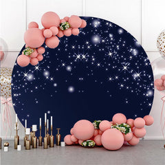 Rainbow And Clouds Giltter Round Baby Shower Backdrop