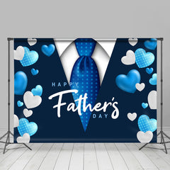 Lofaris Navy Blue Suit And Tie Happy Fathers Day Backdrop