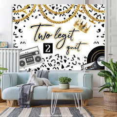 Lofaris Necklace Rock Music Happy 2Nd Birthday Backdrop