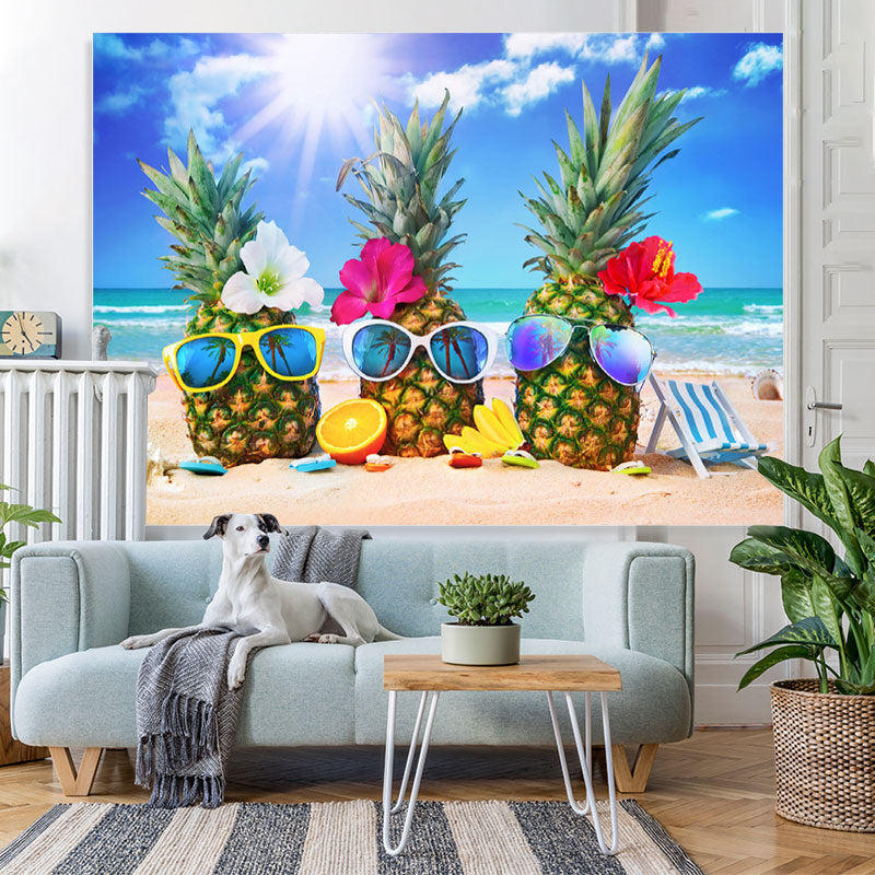 Lofaris Ocean Sunshine Pineapple Photoshoot Backdrop for Kids