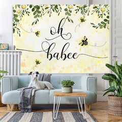 Lofaris Oh Babee Honey Sunflower Backdrop for Baby Shower