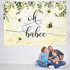 Lofaris Oh Babee Honey Sunflower Backdrop for Baby Shower