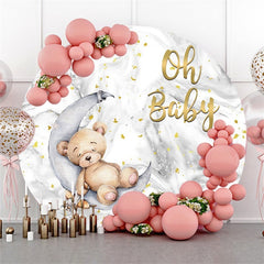 Sunflower Honeybee Theme Round Baby Shower Backdrop