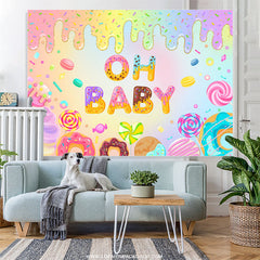 Lofaris Oh Baby Dessert And Candy Gender Reveal Backdrop