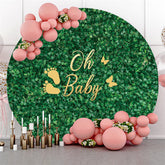 Lofaris Oh Baby Green Grass Round Shower Backdrop For Party