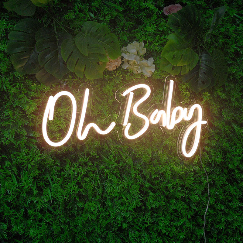 Lofaris Oh Baby Neon LED Sign Handmade For Gender Reveal Party Room