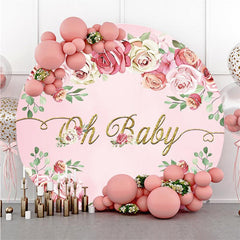 Cartoon Swan Purple Pink Heart Round Party Backdrops