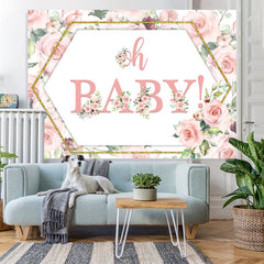 Lofaris Oh Baby Pink Roses and Golden Shower Backdrop