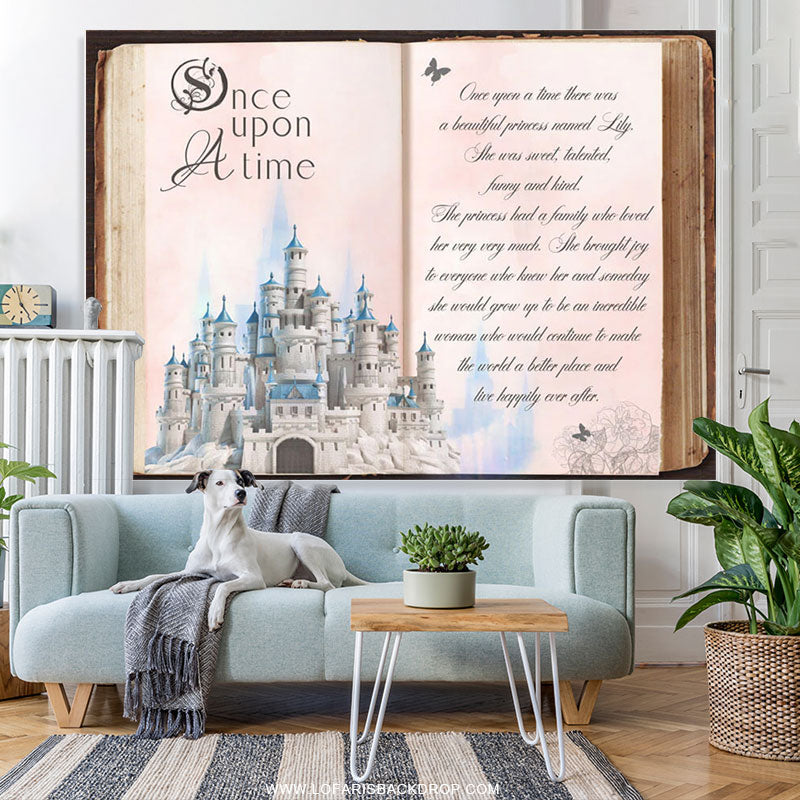 Lofaris Once Upon A Time Castle Storybook Birthday Backdrop